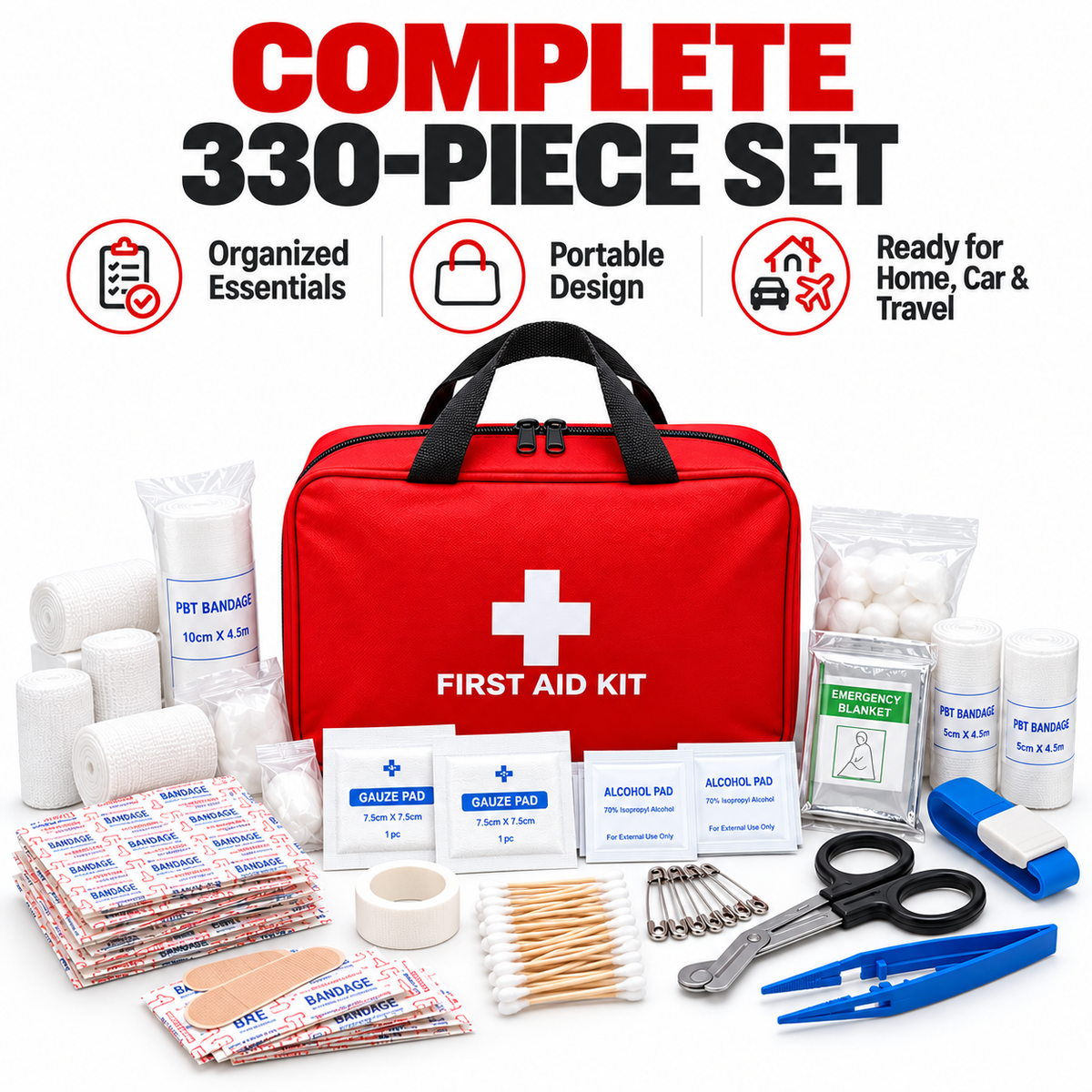 🚑 330-Piece Waterproof Emergency First Aid Kit – Complete Survival & S ...