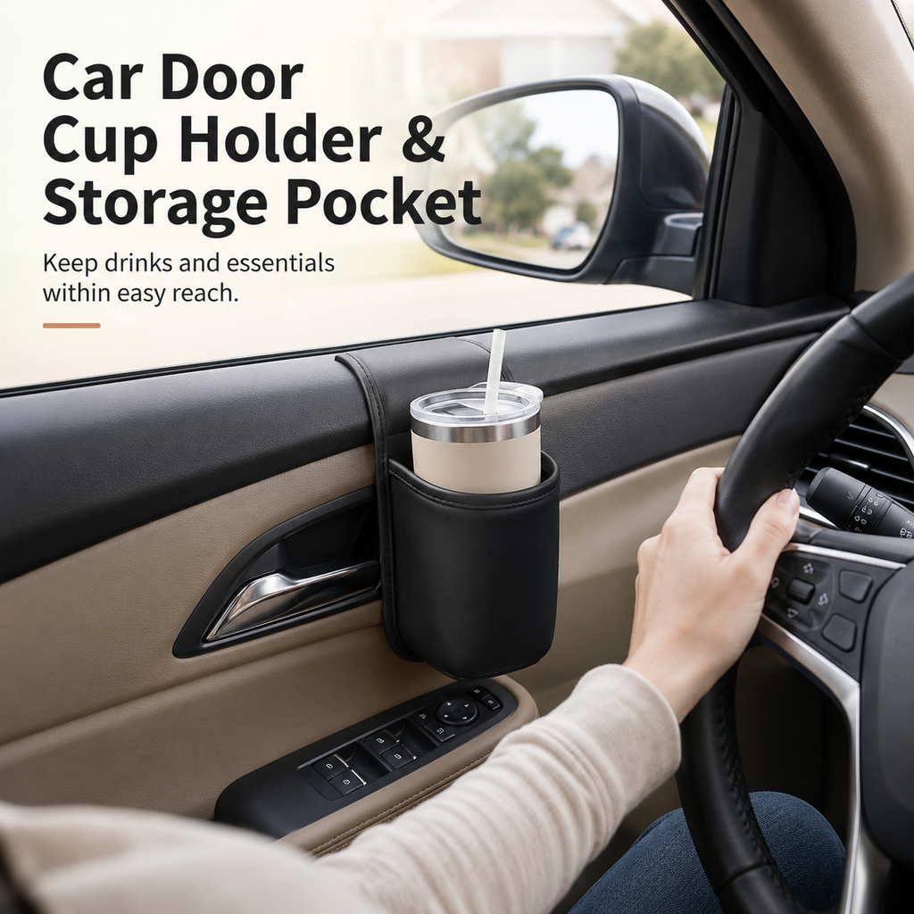 🥤Car Door Cup Holder & Multi-Purpose Storage Pocket 🔥