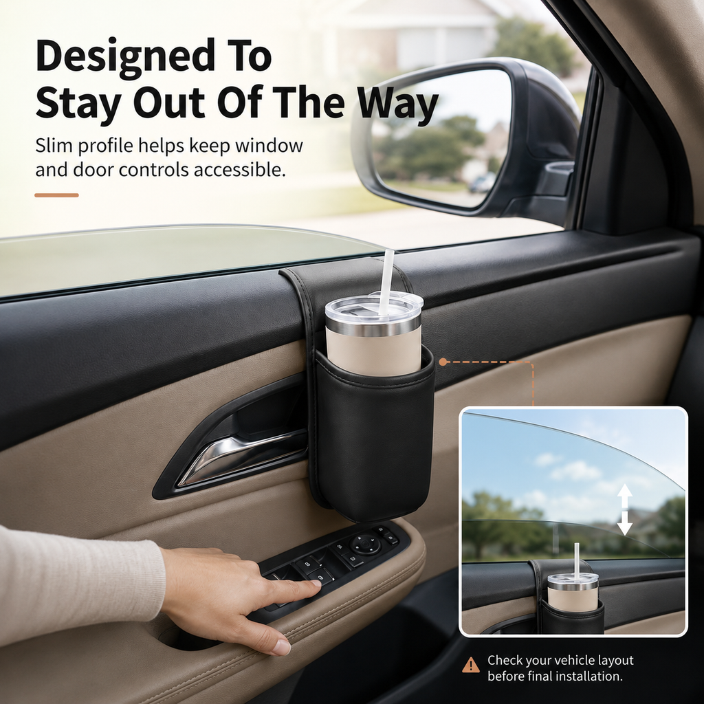 🥤Car Door Cup Holder & Multi-Purpose Storage Pocket 🔥