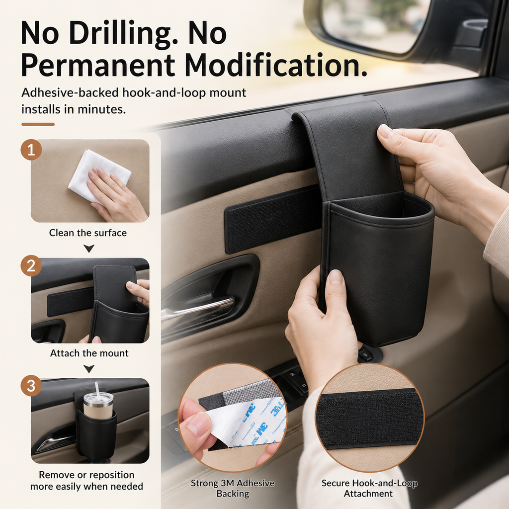 🥤Car Door Cup Holder & Multi-Purpose Storage Pocket 🔥